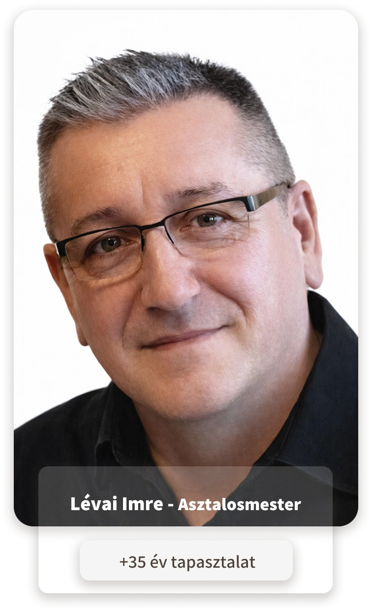 Lévai Imre asztalos kártyával