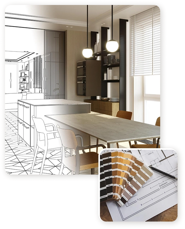 étkező látványterve és színkártyák bemutatása