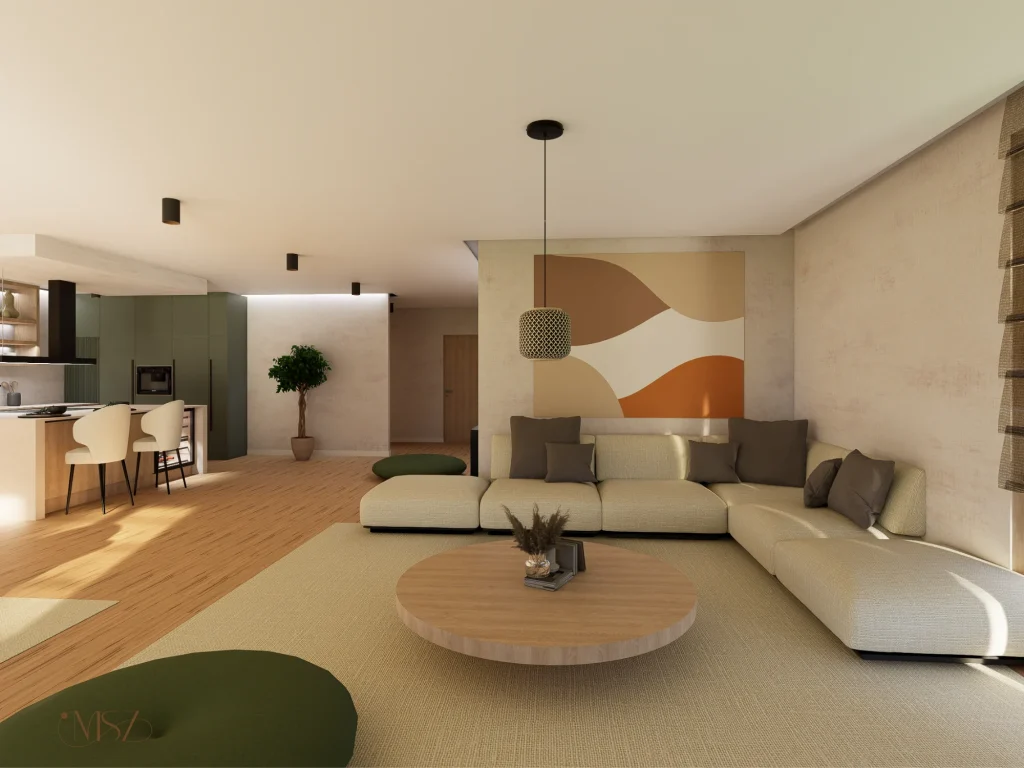 lakberendező nappali japandi stílus